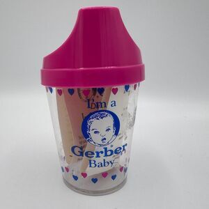 Vintage Gerber 3” Sippy Cup- “I’m a Gerber Baby” NEW UNUSED 3”